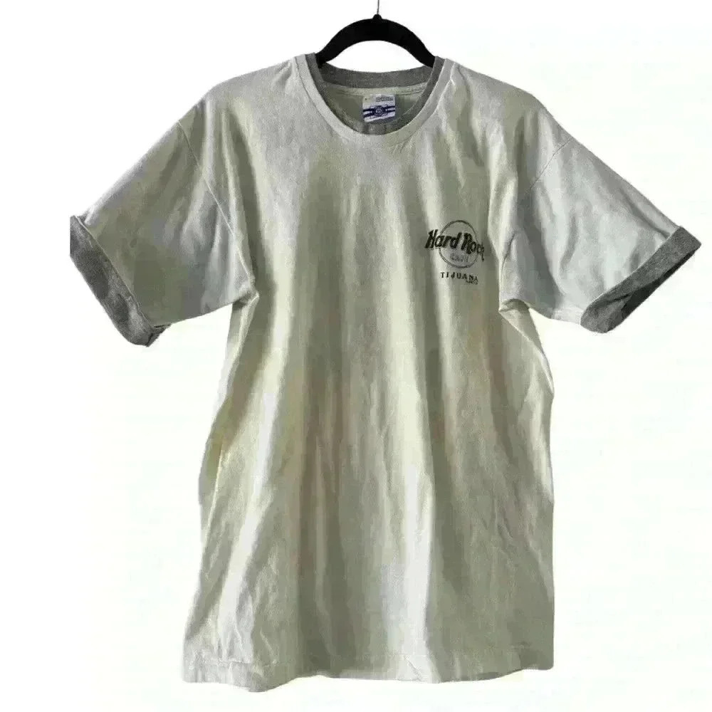 VINTAGE - Hard Rock Cafe Tijuana Double Collar Tee - Size Large - Picture 3 of 7